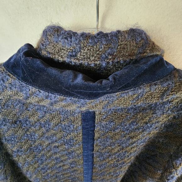 Laundry by Shelli Segal Wool Pea Coat Belted Women Size 8 Blue-Black - Picture 10 of 12